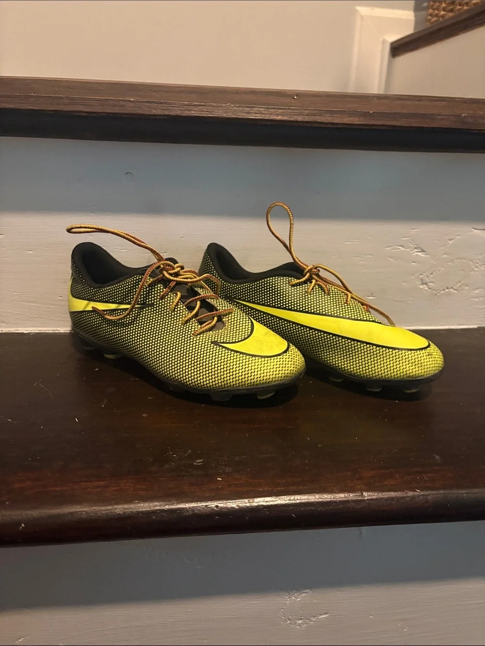 Nike Neon Yellow and Black Soccer Cleats